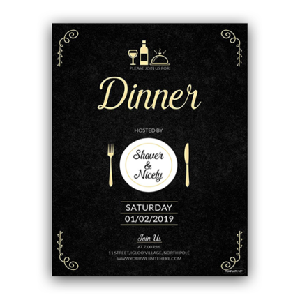 custom dinner invitation cards